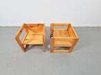 set 2 pine marcel gascoin kinderstoel - tafel 3 posities ’70, Kinderen en Baby's, Kinderkamer | Tafels en Stoelen, N, Ophalen of Verzenden