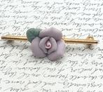 Bloem broche, Overige materialen, Paars, Ophalen of Verzenden, Zo goed als nieuw