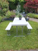 Inklapbare kinder (picknick) tafel met losse bankjes., Ophalen, Zo goed als nieuw, Rechthoekig