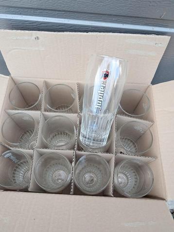 Jupiler glazen met ribbel NIEUW 1128 stuks beschikbaar voor biedingen