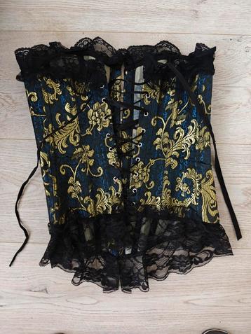 Blauwe Gothic Corset met Goud beschikbaar voor biedingen