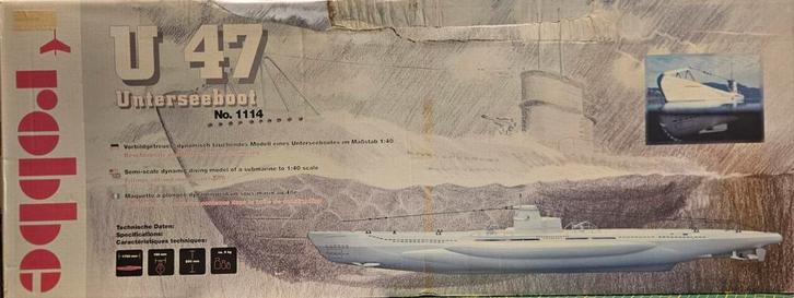 Robbe 1114 U 47 Unterseeboot schaal 1:40 ! Lengte 1,70 meter, Hobby en Vrije tijd, Modelbouw | Boten en Schepen, Ophalen of Verzenden