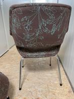 Saarinen look eetkamer stoelen 2 stuks, Huis en Inrichting, Ophalen, Bruin, Stof, Vintage design