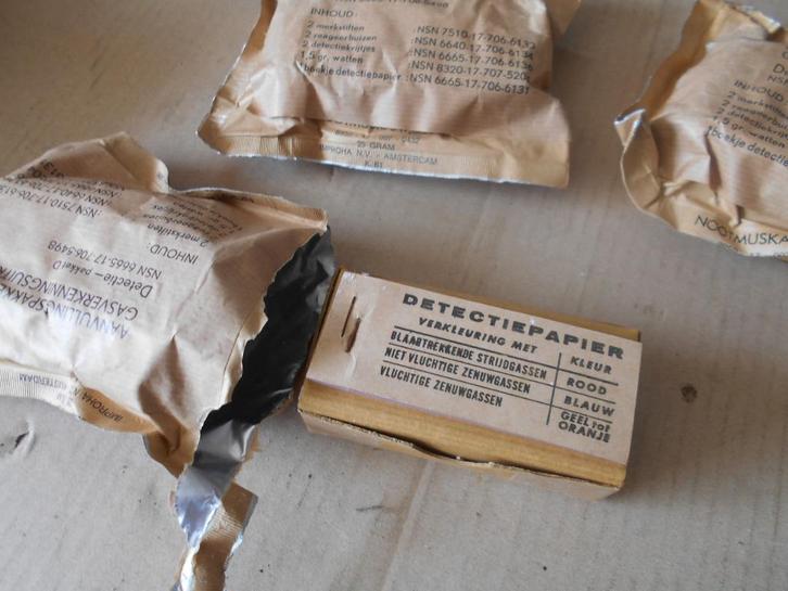 Aanvullingsset gasverkenningsuitrusting detectiepapier, Verzamelen, Militaria | Algemeen, Landmacht, Overige typen, Nederland