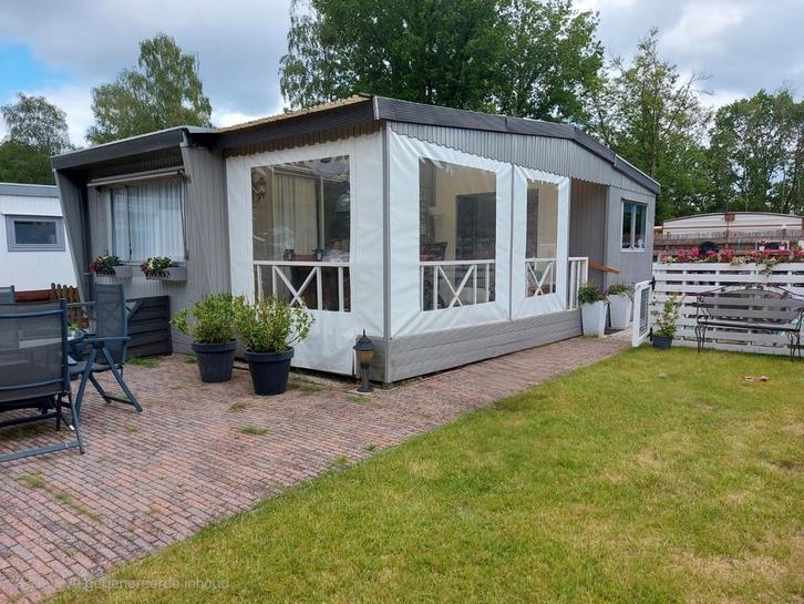 Houten Chalet te Koop op Camping Ruimzicht, Stroe, Caravans en Kamperen, Stacaravans, tot en met 4, Ophalen of Verzenden