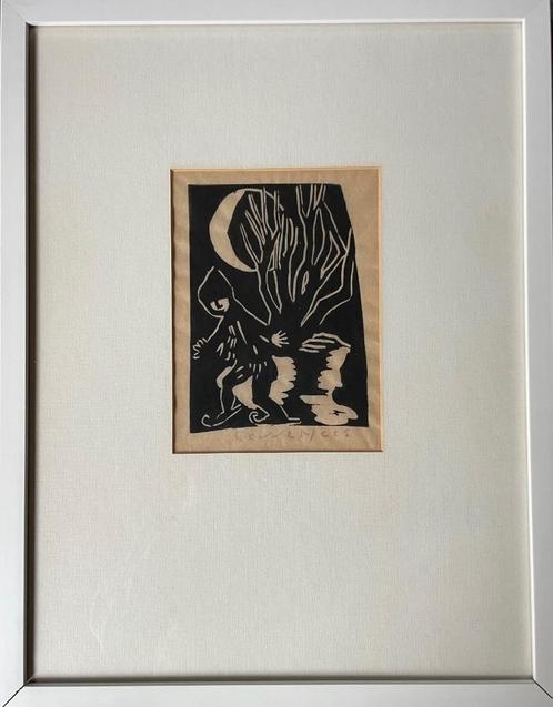 Aad de Haas (1920-1972) Heerlen Zeldzaam elfstedentocht, Antiek en Kunst, Kunst | Etsen en Gravures, Ophalen
