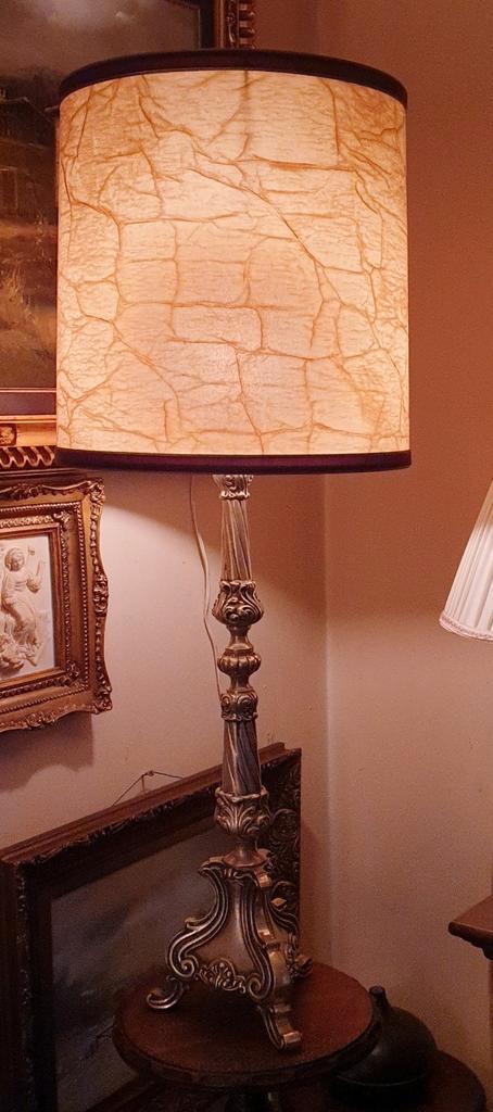 Antieke Barok Bronzen Tafellamp, Huis en Inrichting, Lampen | Vloerlampen, Ophalen of Verzenden