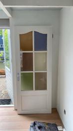 Binnendeur met gekleurd glas 201 x 82, Ophalen, Gebruikt, 80 tot 100 cm, Binnendeur