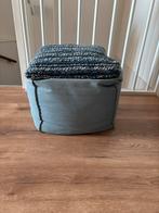 Poef blauw, Huis en Inrichting, Banken | Voetenbanken en Poefen, Ophalen, Minder dan 50 cm, Gebruikt, Vierkant