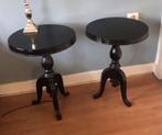 2 leuke zwarte bijzettafeltjes - goede staat., Huis en Inrichting, Tafels | Bijzettafels, Minder dan 55 cm, Metaal of Aluminium