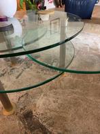 Rolf Benz Glazen Salontafel - Draaibaar & Zware Kwaliteit, Ophalen, Gebruikt, 50 tot 100 cm, Rond
