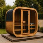 Vol Glas Moderne Cube Buitensauna SKOG125 Thermowood, Ophalen of Verzenden, Nieuw, Fins of Traditioneel, Complete sauna
