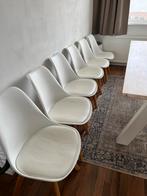 6 witte kuipstoelen., Ophalen, Gebruikt, Wit