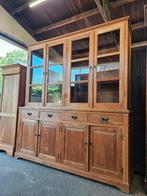 Prachtige doorleefde teakhouten buffetkast / vitrinekast , Ophalen, 200 cm of meer, Glas, Zo goed als nieuw