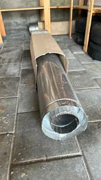 2 x 1 meter dubbelwandige geïsoleerde kachelpijp, Doe-het-zelf en Verbouw, Buizen en Afvoer, Ophalen, 2 tot 4 meter, Zo goed als nieuw