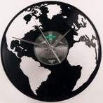 wereldbol globe vinyl klok wanddeco woon decoratie