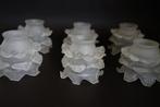 vintage antiek mat glas lampenkap roos lelie set 6x, Huis en Inrichting, Lampen | Lampenkappen, Gebruikt, Overige kleuren, Vintage antiek romantisch