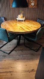 Mango rondehouten eettafel, Huis en Inrichting, Tafels | Eettafels, Ophalen, Rond, Zo goed als nieuw, 100 tot 150 cm