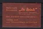 2765 Bergen hotel cafe rest DE BRINK, Verzamelen, Suikerzakjes, Ophalen of Verzenden, Nederland