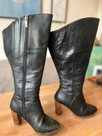 Zwarte Leren laarzen Duoboots maat 39, (brede schacht mt 47), Ophalen, Hoge laarzen, Zwart, Zo goed als nieuw