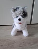 Husky Alaskanmalamute hond pluche knuffel grijs wit, Ophalen of Verzenden, Zo goed als nieuw, Hond