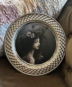 Vintage Decoratieve, ‘Zilveren’ Schotel met Portret, Ophalen, Zo goed als nieuw