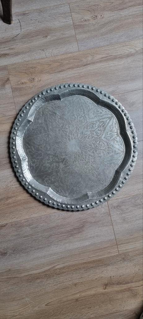 Marokkaans dienblad - 60 cm, Huis en Inrichting, Woonaccessoires | Dienbladen, Gebruikt, Metaal, Rond, Ophalen