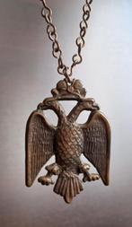 Antiek bronzen grote hanger met ketting, Antiek en Kunst, Antiek | Koper en Brons, Ophalen of Verzenden, Brons