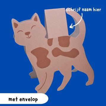Kaart Wenskaart zelfgemaakt kat poes dier *origineel* beschikbaar voor biedingen