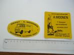 sticker oud Vlijmen A MOONEN horeca retro vintage mercedes, Verzamelen, Verzenden, Zo goed als nieuw, Bedrijf of Vereniging