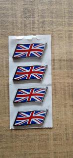 4 stuks chrome Union Jack badges, Verzamelen, Ophalen of Verzenden, Nieuw
