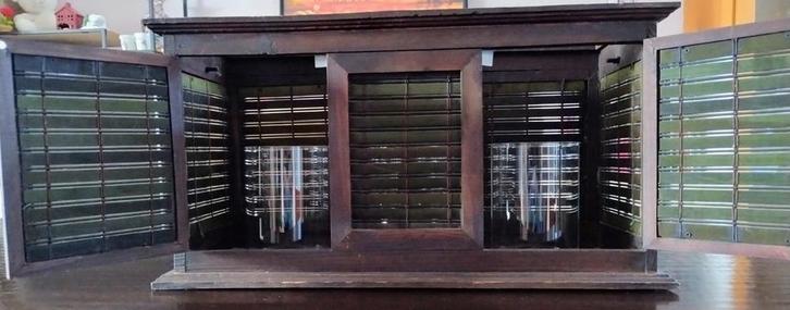 Windlicht houder voor 3 stompkaarsen, Huis en Inrichting, Woonaccessoires | Kandelaars en Kaarsen, Gebruikt, 25 tot 50 cm, Hout