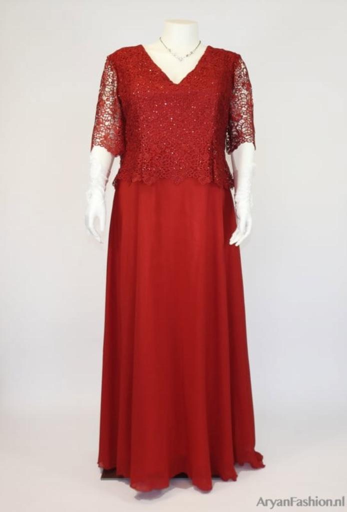 sale rood grote maat avondjurk maat 50 52 54, Kleding | Dames, Gelegenheidskleding, Nieuw, Galajurk, Maat 46/48 (XL) of groter