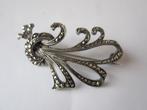 Mooie antieke A825 zilver broche met marcasiet, Verzenden, Zo goed als nieuw, Zilver, Zilver