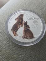 Lunar 3 Jaar van het Konijn  2023 / 5 oz Kleur., Ophalen of Verzenden, Losse munt, Zilver