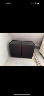 Nachtkastjes met glasplaat 2 stuks, Huis en Inrichting, Slaapkamer | Nachtkastjes, Ophalen, Zo goed als nieuw, Minder dan 45 cm