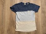 Scotch&Soda t-shirt streep Dk. Blauw Lt. Blauw Beige S/46, Maat 46 (S) of kleiner, Blauw, Scotch & Soda, Zo goed als nieuw