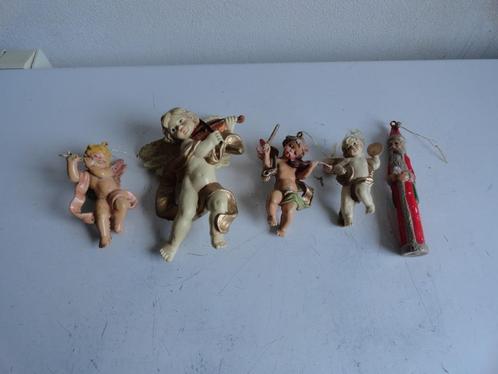 Kerstengelen, vintage voor in kerstboom, 4 stuks, Diversen, Kerst, Gebruikt, Ophalen of Verzenden