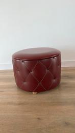 Vintage jaren 70 poef - Familiebezit, Gebruikt, Rond, Ophalen of Verzenden, Minder dan 50 cm
