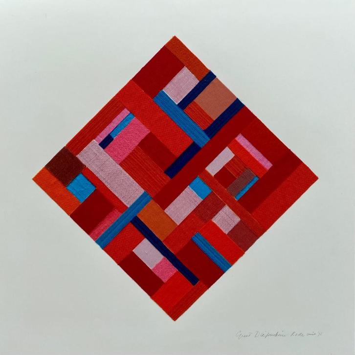 diverse textielcollages, Antiek en Kunst, Kunst | Schilderijen | Abstract, Ophalen of Verzenden