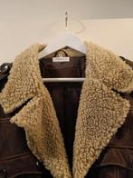 Warme leren lange jas, Ophalen, Zo goed als nieuw, Maat 46/48 (XL) of groter, Zwart