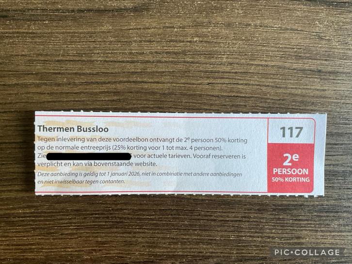 Kortingsbon voor sauna Thermen Bussloo (KWF), Tickets en Kaartjes, Kortingen en Cadeaubonnen, Twee personen, Spa of Sauna, Kortingsbon