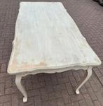 Brocante eettafel. En 2 landelijke stoelen, Huis en Inrichting, Tafels | Eettafels, Ophalen, Gebruikt, 50 tot 100 cm, Vijf personen of meer