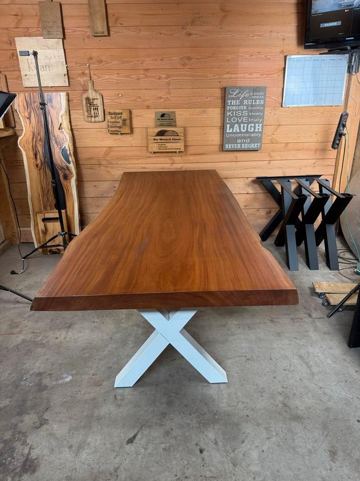 Prachtige Mahonie Houten Tafel - 244x105cm, Huis en Inrichting, Tafels | Eettafels, Zo goed als nieuw, 100 tot 150 cm, 200 cm of meer