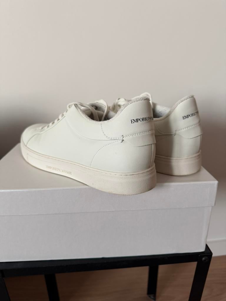 Emporio Armani schoenen leer 45.5, Ophalen of Verzenden, Zo goed als nieuw, Wit