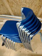 6 eetkamerstoelen, keukenstoelen, type Exsta S059, Huis en Inrichting, Stoelen, Ophalen, Gebruikt, Blauw, Licht en praktisch