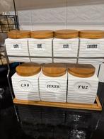 Set van 8 Kruidenpotten met Houten Deksel, Ophalen, Nieuw