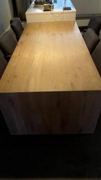 Blank massief eiken tafel/bureau te koop, 200 cm of meer, 100 tot 150 cm, Rechthoekig, Eikenhout