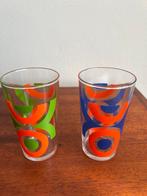 Retro limonadeglazen, 2 stuks, Ophalen of Verzenden, Zo goed als nieuw