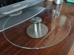 Taarttableau / Draaibaar op voet Glas & rvs / 30 centimeter, Huis en Inrichting, Woonaccessoires | Etagères, Ophalen, Zo goed als nieuw